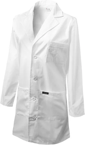 Vista 5 de Dagacci Medical Uniform Abrigo de laboratorio unisex de 35 pulgadas, blanco, talla XS a XXL, Blanco