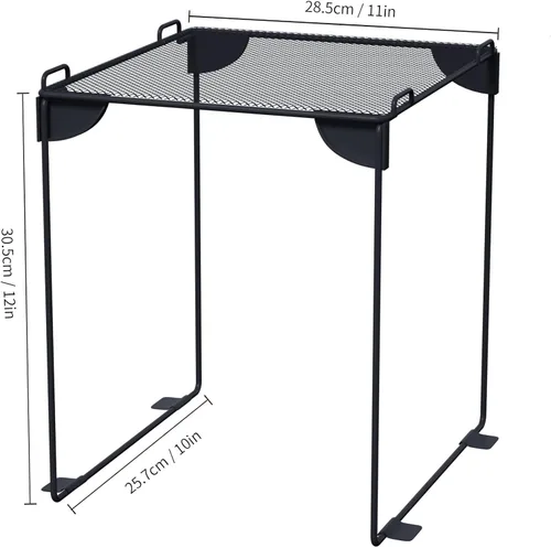 Vista 2 de Neudeco Estante de malla para casillero, organizador apilable extra alto, plegable y construcción de metal, se adapta a casilleros escolares