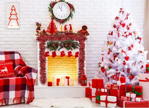 Vista 4 de Guirnalda de oropel rojo para árbol de Navidad, serpentinas metálicas de corte ancho, para celebrar una fiesta de Año Nuevo, decoración colgante