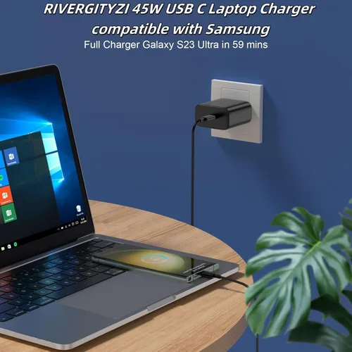 Vista 6 de Cargador rápido USB C de 45 W compatible con cargador Samsung con cable de carga tipo C de 6 pies compatible con Samsung Galaxy S25