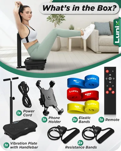 Vista 9 de Lunix LX18 Vibration Plate Exercise Machine with Handles & Magnetic Acupoints, Power Platform for Lymphatic Drainage, Full Body Workout Home Fitness