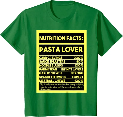 Vista 44 de Pasta Lover Nutrition Facts: The Ultimate Carb Connoisseur's T-Shirt Negro