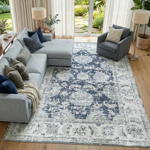 Vista 87 de jinchan Fiora - Alfombra lavable de área pequeña, alfombra de entrada floral de medio círculo de 2 x 3, tapete de media luna de pelo bajo, suave