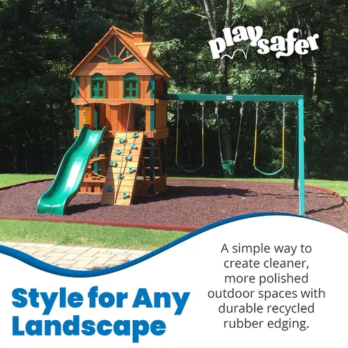 Vista 8 de Playsafer - Ribete de goma entrelazado flexible de 4' para áreas de juegos (1 paquete, terracota)