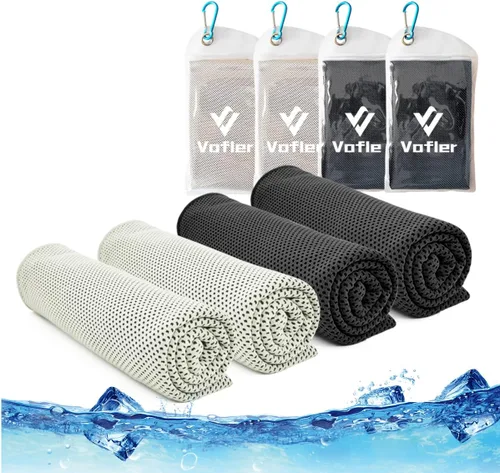 Vista 9 de Toalla de enfriamiento, paquete de 4 toallas de microfibra fría fría para la cabeza, bandana para el cuello (40 x 12 pulgadas) para atletas