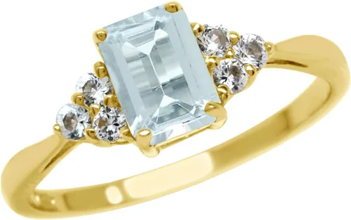 Vista 10 de Silvershake - Anillo de compromiso de plata de ley 925 con piedra natal de nacimiento con forma de octágono, 7 x 5 mm, chapado en oro blanco