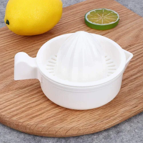 Vista 8 de Exprimidor de cítricos y naranja, mini exprimidor manual de plástico de doble capa de cítricos naranja limón fruta exprimidor manual con mango