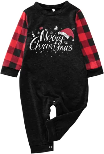 Vista 5 de Pijamas de Navidad para la familia 2022 pijamas a juego a cuadros, alce y Papá Noel, pijamas a juego para festival, vacaciones, juegos de ropa