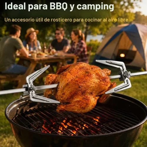 Vista 5 de Tenedor de freidora de aire de acero inoxidable y tenedor de parrilla para barbacoa, cocina en casa, al aire libre, camping