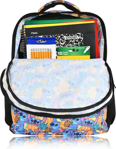 Vista 6 de Disney Mochila Lilo and Stitch Niñas Niños Adolescentes y Adultos Producto oficial Azul claro talla única Mochilas tradicionales