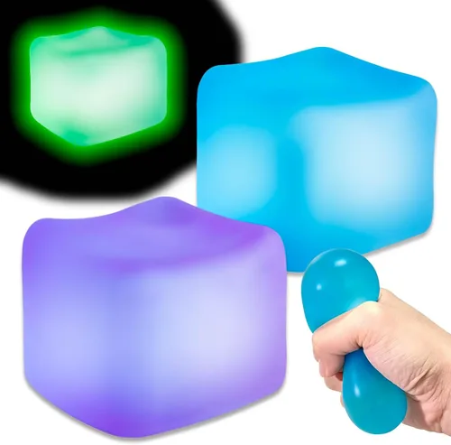 Vista 7 de 2 Cubos Antiestrés que Brillan en la Oscuridad, Fidgets para Adolescentes, Adultos, Niños, Juguete Súper Sólido Aplastable, Juguetes para Apretar
