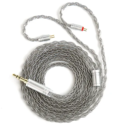 Vista 17 de KBEAR ST12 MAX - Cable IEM de 4.9 ft/4.92 pies, 8 hebras, 4N OFC, chapado en plata, cable de extensión de auriculares de 14 núcleos, cable de Gris
