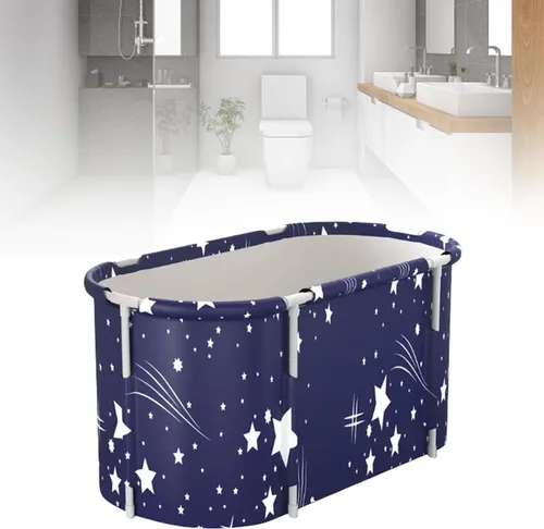 Vista 4 de Portable Foldable Bathtub for Adult, 120x50x55cm Space Saving