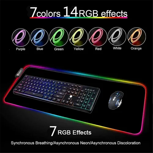 Vista 2 de Alfombrillas de ratón Anime Girl Sexy Boobs Gaming Grande RGB Mouse Pad Gamer Computer RGB Backlit Mause Pad Escritorio Teclado LED Ratones Mat