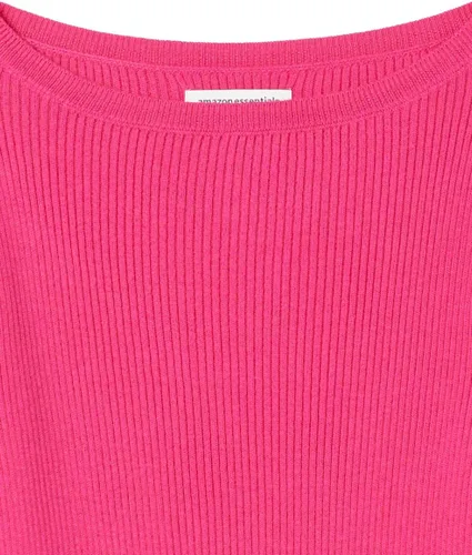 Vista 6 de Tienda Essentials - Suéter ligero y acanalado de manga larga con cuello bote para mujer