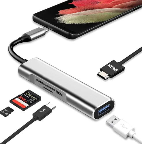 Vista 2 de Adaptador USB C a HDMI para Samsung DeX, experiencia de escritorio para Galaxy S23S22S21Note2010TabS8S7, DeX Station con HDMI 4K, USB3.0, PD 60W