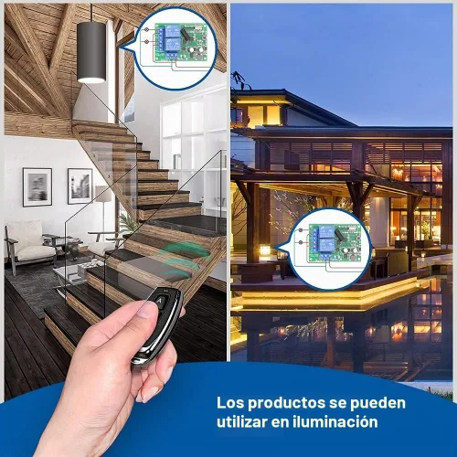 Vista 3 de DieseRC AC 110V 120V 220V 240V Interruptor de control remoto inalámbrico 433Mhz RF 10A 2CH Relé receptor con 2 transmisores para puerta de garaje