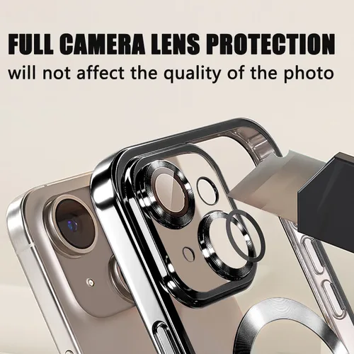 Vista 221 de Misscase Funda magnética con purpurina para iPhone 11 compatible con MagSafe, protección completa, delgada, a prueba de golpes, antiarañazos