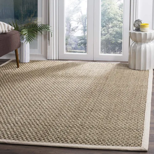 Vista 126 de SAFAVIEH Natural Fiber Collection NF114A - Alfombra de pasillo de hierba marina con patrón de tejido de cesta y borde, de 2 pies 6 pulgadas x 16