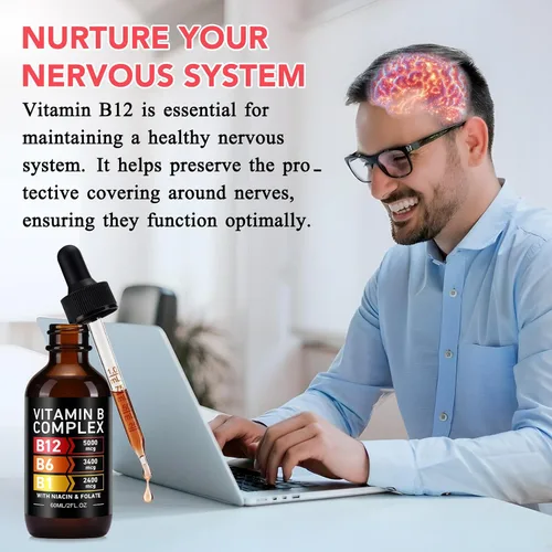 Vista 3 de Frovetani - Complejo orgánico de vitamina B para mujeres, 2 unidades líquidas Vitamina B12 Metilcobalamina, vitamina B6, B1, B9, apoyo metabólico