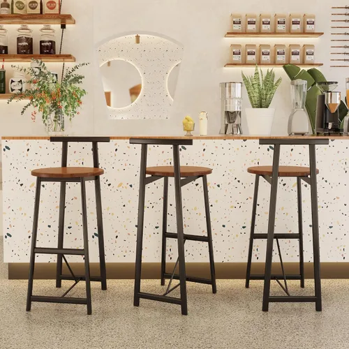 Vista 17 de Juego de 2 taburetes de bar modernos tapizados de piel sintética sin brazos con respaldo para bar en casa, comedor, isla de cocina, bistró, club