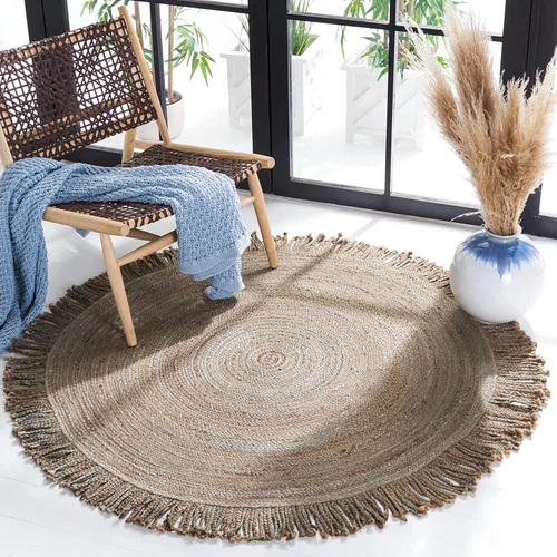 Vista 3 de SAFAVIEH Colección trenzada - Alfombra redonda de 3 pies, color beige, yute hecho a mano, ideal para la entrada, vestíbulo, dormitorio (BRD259B-3R)