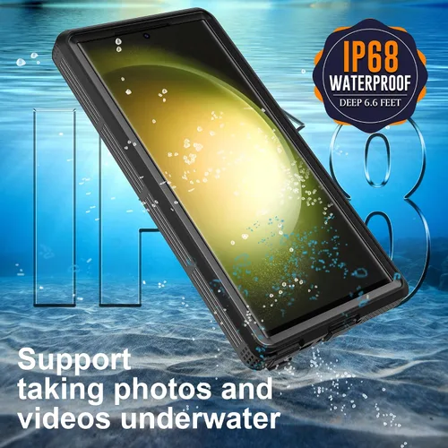 Vista 4 de Funda impermeable para Samsung Galaxy S23 Ultra, con protector de pantalla integrado, a prueba de polvo, a prueba de golpes, de cuerpo completo