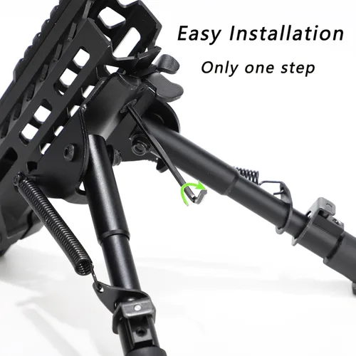 Vista 5 de Bípodes para rifle de 6 a 9 pulgadas, longitud de pierna ajustable y ligera con adaptador