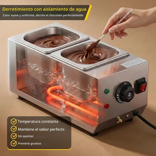 Vista 3 de Dyna-Living - Olla de chocolate para derretir 2 tanques de chocolate 1000W Chocolate Melter Pot for Melting Chocolate Candy, Electric Chocolate