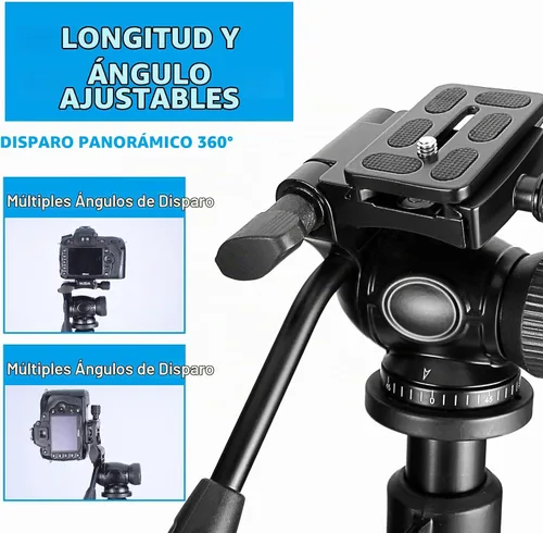 Vista 2 de CelticBird Trípode portátil de viaje de 64.5 pulgadas, compatible con cámaras SLR, teléfonos celulares, binoculares, visores de observación