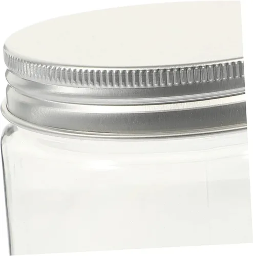 Vista 6 de YARNOW Tarro de almacenamiento de cocina de 4 piezas de tarros de plástico con tapas para caramelos, tarros de cristal con tapas, tarros de maní