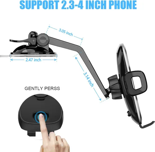 Vista 7 de Soporte universal curvado con ventosa para tablero de instrumentos para automóvil, rotación de 360 grados, compatible con iPhone 13 Pro Max, 12 Pro