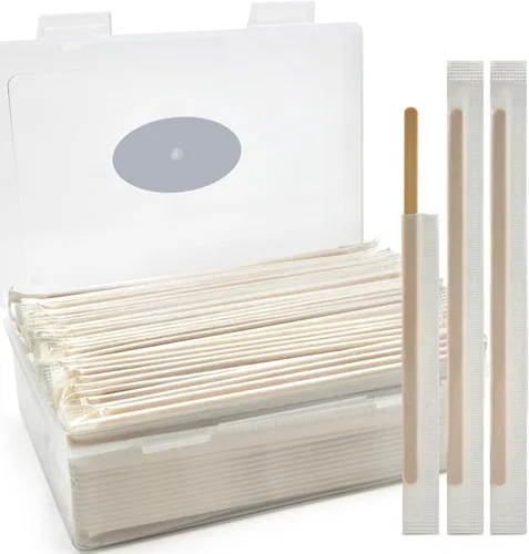 Vista 12 de 1000 unidades de palitos de café de bambú envueltos individualmente – Palitos para remover café de 5.5 pulgadas, palitos para remover para la barra