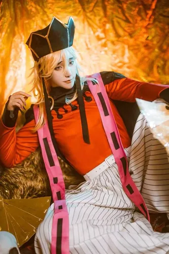 Vista 6 de Aadesso Anime Demon Slayer Kimetsu No Yaiba Douma Cosplay Peluca Hombres Mujeres Resistente al Calor Pelucas de Pelo Sintético Halloween