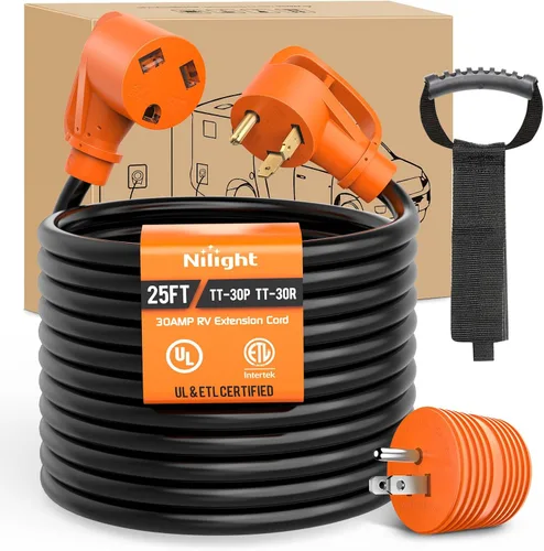 Vista 75 de Nilight Cable de Extensión para Secadora EV de 15 Pies 3 Clavijas 30 Amperios NEMA 10-30P 10-30R Cable de Extensiones Antiguas Servicio Pesado