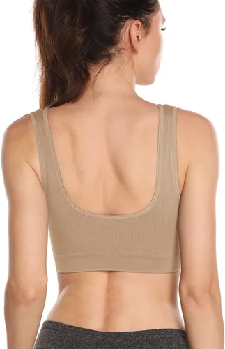 Vista 6 de Onory - Sujetador deportivo para mujer sin varilla y con relleno, para yoga, ejercicio, gimnasio y fitness, 3
