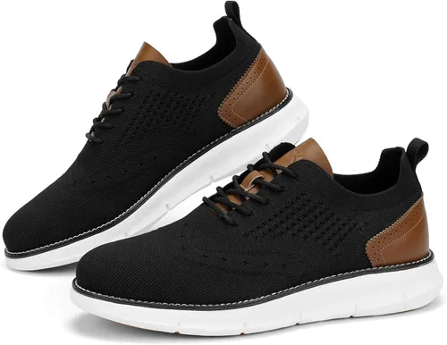 Vista 7 de Men's Casual Dress Oxfords Shoes Breathable Knit Leisure Fashion Sneakers Lightweight Comfortable Walking Shoes