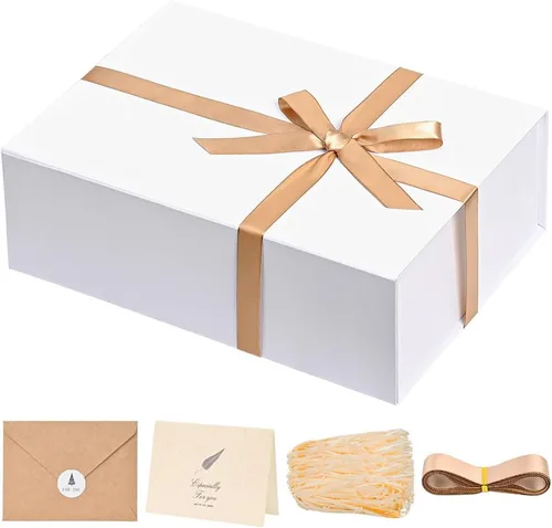 Vista 36 de LIFELUM Caja de regalo de 13.5 x 10 x 4 pulgadas, caja de regalo grande con tapas magnéticas, cajas de regalo negras para regalos de graduación