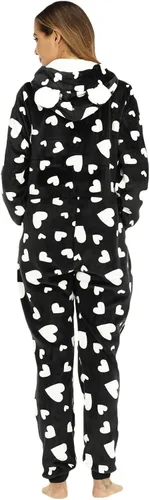 Vista 2 de Traje de punto de cuerpo completo para mujer, overol con botones para Halloween, conjunto de estampado de amor, funcional con solapa abotonada