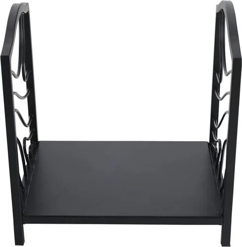 Vista 8 de GREEN PARTY Estante de leña pequeño de 17 pulgadas para interiores/exteriores, soporte de leña de metal, soporte decorativo de troncos