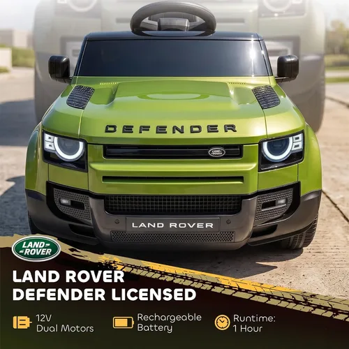 Vista 3 de Qaba 12V Ride on Car con licencia Land Rover Defender Kids Electric Car