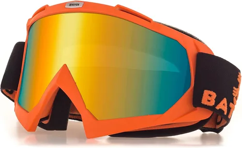 Vista 11 de BATFOX Gafas de Motocicleta Gafas Protectoras Moto de Cross Motocross Seguridad ATV Táctica Conducción (Azul Negro, Adulto)
