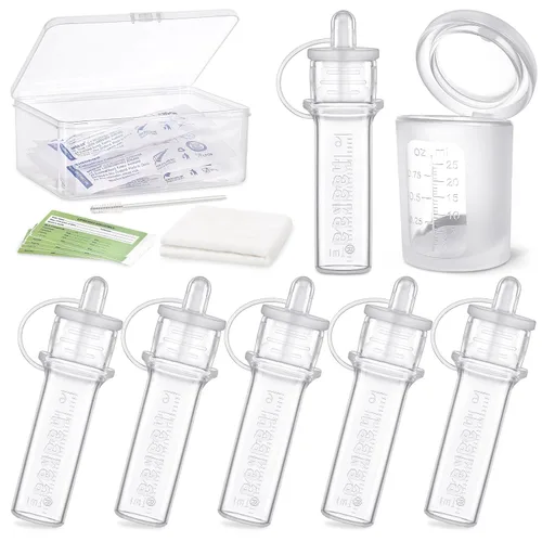 Vista 10 de Kit de colector de calostro haakaa, colector de leche materna con paño de algodón, toallitas y estuche de almacenamiento, listo para usar