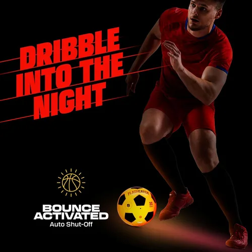 Vista 2 de FlashCatch Balón de fútbol iluminado – brilla en la oscuridad – NO 5 – Regalos de equipo deportivo para niños y niñas de 8 a 15 años en adelante
