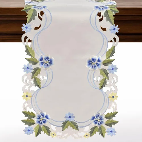 Vista 13 de DECOZEN Camino de Mesa Navideño Dorado con Ciruela – Bufanda Decorativa Bordada para Comedor y Tocador para Mesas Navideñas, Bodas y Fiestas – 14 x