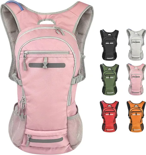 Vista 10 de Zavothy Mochila de senderismo multiusos de 18 litros con bolsa de agua de 3 L, mochila de hidratación duradera con compartimento aislado