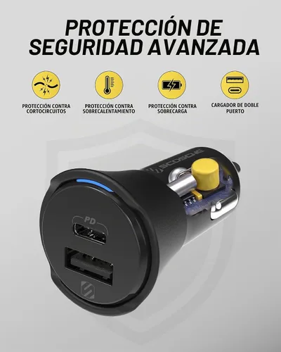 Vista 3 de Scosche PowerVolt Power Delivery 32W Adaptador de cargador de coche USB-C