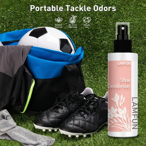 Vista 7 de Spray desodorante para zapatos, desodorante natural, eliminador de olores para pies, zapatos y bolsas de gimnasio, combate el olor y el olor