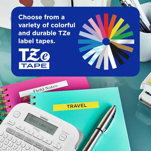 Vista 3 de Brother P-Touch - Máquina etiquetadora PTD220, impresora térmica sin tinta para organización del hogar y la oficina, portátil y ligera, teclado