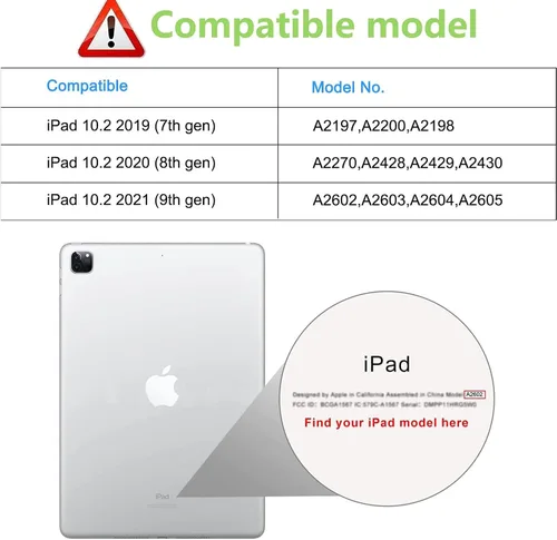 Vista 2 de Paquete de 2 protectores de pantalla para iPad de 9ª, 8ª, 7ª generación de 10.2 pulgadas, película de vidrio templado para iPad 9, 8, 7